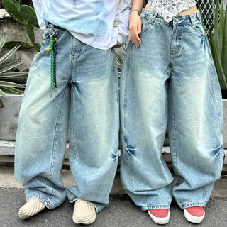 Quần Jeans PREMIUM Thunder Light From Rộng Unisex Nam Nữ Tôn Dáng Có Đai Siết Eo | SSSTORE.Aesthetic