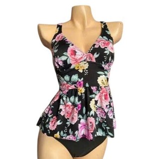 Áo bơi tankini thiếu kế hoa nổi bật dáng đuôi cá che bụng kèm sẵn đệm nâng hàng xuất dư cao cấp