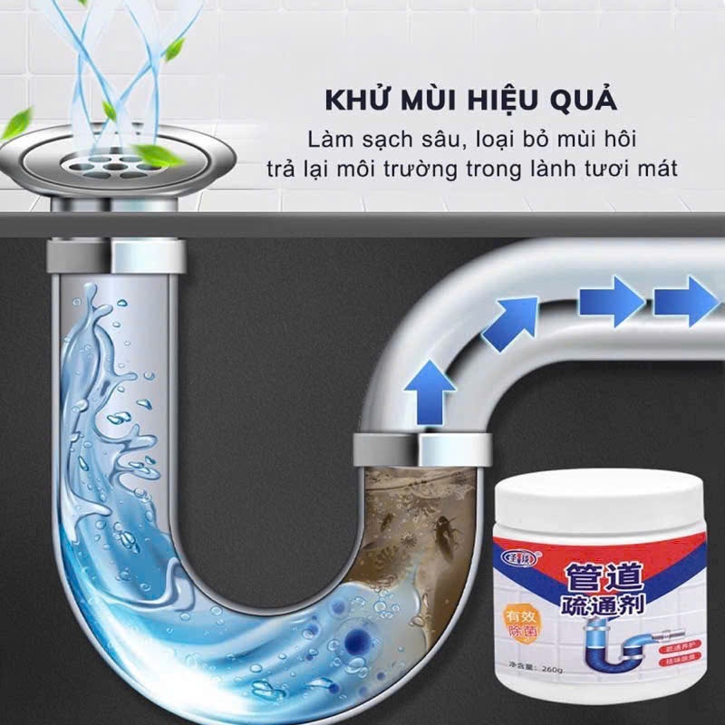 [LOẠI TỐT] Bột Vệ Sinh Cống, Chống Tắc Nghẽn 260gr