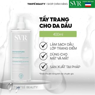 COMBO Gel rửa mặt và tẩy trang dành cho da nhạy cảm SVR Physiopure 400mlx2