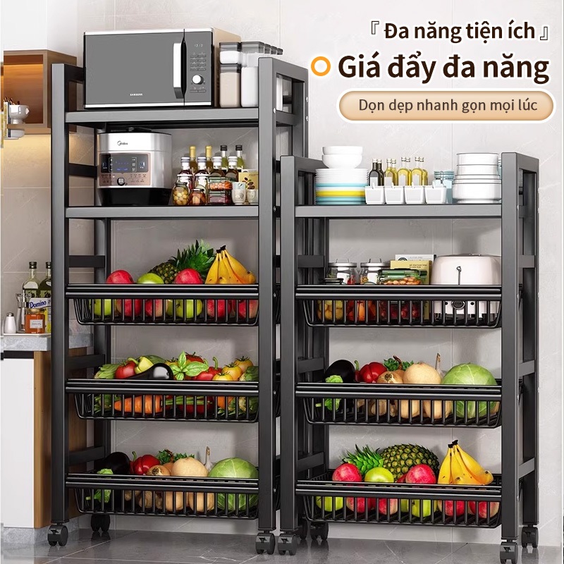 Lifinity Kệ Nhà Bếp 5 Tầng - Kèm Giỏ Đựng Rau Di Động, Đặt Lò Vi Sóng/Nồi Cơm Tiện Lợi