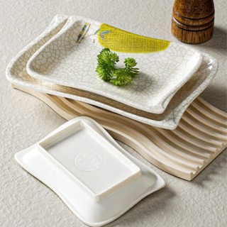 Đĩa Phíp ( Melamine A5 ) Hoa Văn Hình Lá Tre Dùng Cho Nhà Hàng Khách Sạn 2105