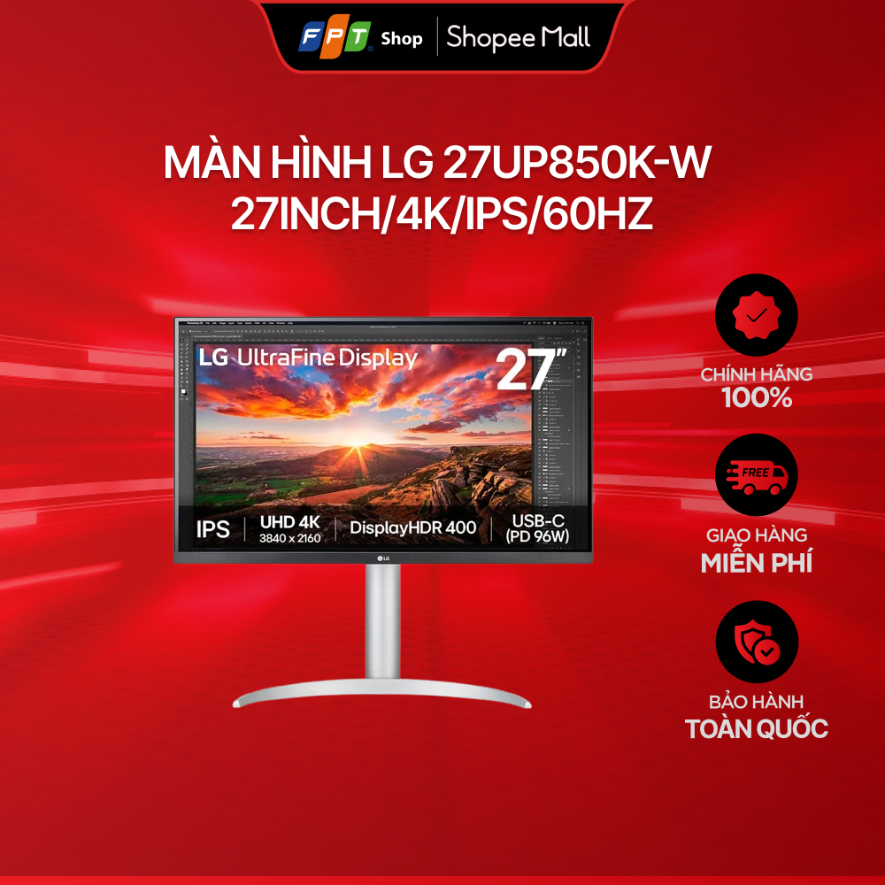 Màn hình LG 27UP850K-W 27inch/4K/IPS/60Hz Bảo hành 24 tháng | BigBuy360 - bigbuy360.vn
