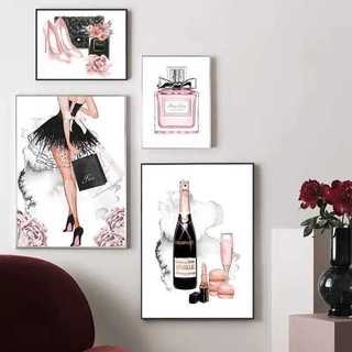 Tranh treo tường fashion, mỹ phẩm BH138 - Tranh treo tường decor, trang trí tiện nail, cửa hàng thời trang, mỹ phẩm