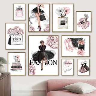 Tranh treo tường fashion, mỹ phẩm BH138 - Tranh treo tường decor, trang trí tiện nail, cửa hàng thời trang, mỹ phẩm