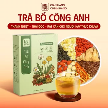 Trà Bồ Công Anh túi lọc Kim Mộc Thảo hỗ trợ thanh lọc cơ thể, tăng cường miễn dịch, cải thiện tiêu hóa, làm đẹp da