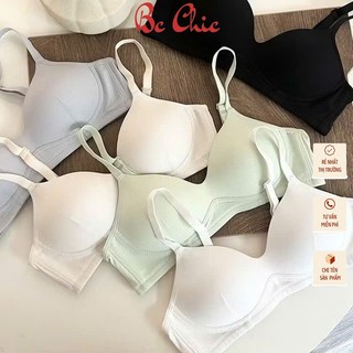 Áo lót nữ đệm mỏng AL 2207, Áo ngực học sinh không gọng cotton gân tăm đệm mỏng vạt chéo sexy mềm mại BC_CHIC LINGERIE