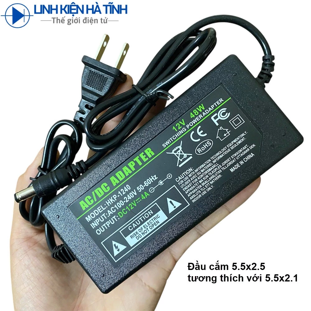 Adapter nguồn 12V 4A 12v4a mới nguồn Cho Đèn LED, Camera đầu 5.5