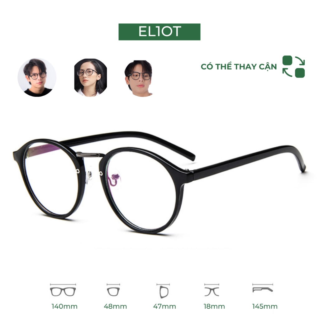 Gọng kính cận tròn ELIOT Eyewear Frame Glasses mắt chống ánh sáng xanh phù hợp nam nữ kiểu dáng thời trang