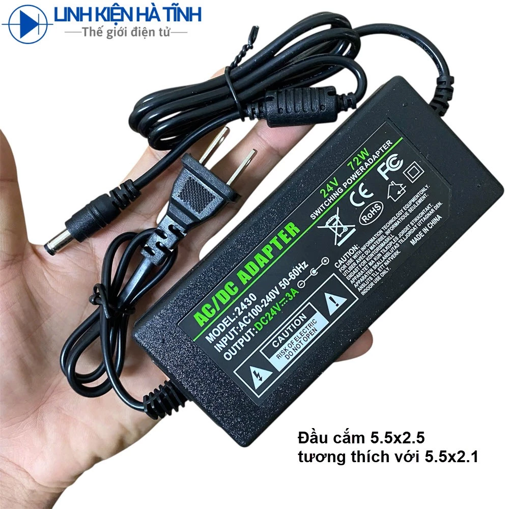 Adapter Nguồn 24V 3A adapter 24v 3a dùng cho thiết bị camera, máy in mã vạch, máy in , máy bơm công suất v.vv