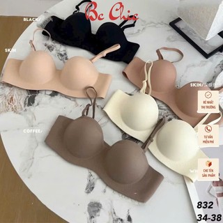 Áo lót su nữ quả ngang đệm 3cm bàn tay nâng ngực A 832 - Áo ngực chất liệu su mềm mịn cao cấp BC_CHIC LINGERIE