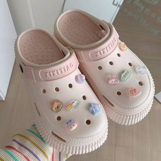 Dép sục nữ XIXITIAO kèm 14 sticker Pizza đế cao 5,5 cm kiểu sandal Mita CS-45