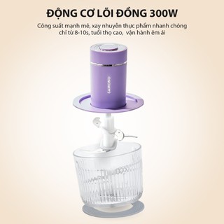 (BH 1 năm) Máy xay thực phẩm đa năng Samono SW-MFC300 1.2L - xay thịt có kèm dụng cụ bóc tỏi, 1 cối thủy tinh 3 cối nhựa