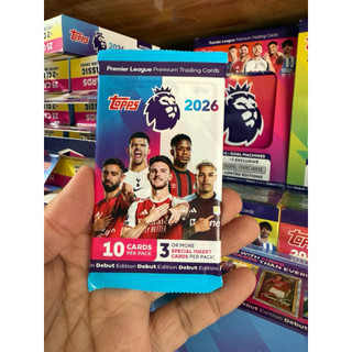 [ Pack Lẻ 10Thẻ/3insert ] Gói Thẻ Cầu Thủ Bóng Đá Topps Premier League Pack 2026 25/26 ( Gói 10 Thẻ )