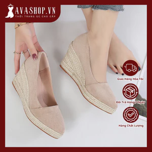 Giày Gót Nêm Mũi Nhọn Công Sở Êm Chân AG41