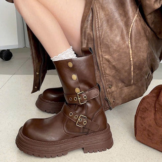 Giày boot nữ da PU tổng hợp dệt vải đế cao su êm ái thanh lịch dễ đi mềm mại