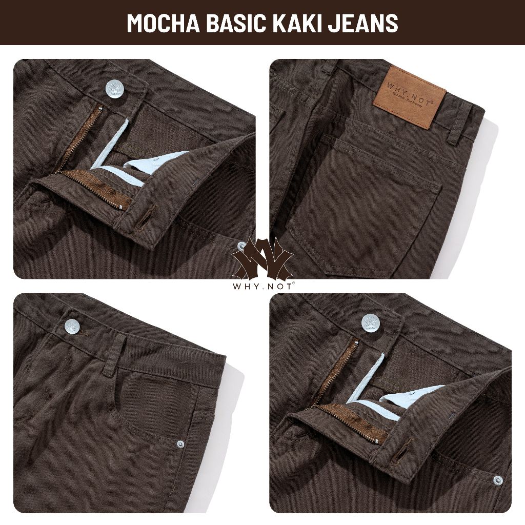 Quần Jean Nam WHY NOT Mocha Basic Jean- Quần Jeans Nam Màu Nâu Form Straight Phong Cách Clean Fit