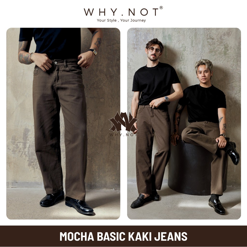 Quần Jean Nam WHY NOT Mocha Basic Jean- Quần Jeans Nam Màu Nâu Form Straight Phong Cách Clean Fit
