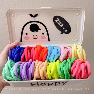 Set 50 Dây Cột Tóc Cao Su Co Giãn Nhiều Màu Phong Cách Hàn Quốc Phụ Kiện Tóc Empoli
