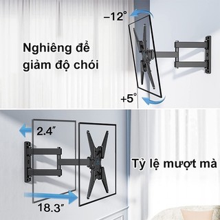 Giá Treo Tivi Xoay Đa Năng Khung Treo Tivi Góc Xoay Cơ Động độ cho tivi 32-55 inch Phù hợp đa không gian