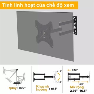 Giá Treo Tivi Xoay Đa Năng Khung Treo Tivi Góc Xoay Cơ Động độ cho tivi 32-55 inch Phù hợp đa không gian