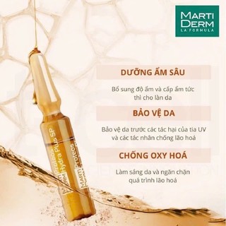 Tinh chất cấp ẩm, giữ nước cao giúp da căng bóng, mềm mịn Martiderm The Originals Proteos Hydra Plus - hộp 30 ống
