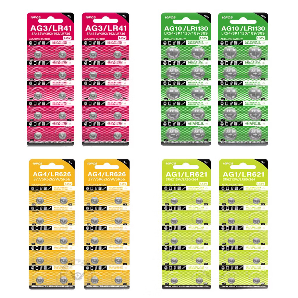 Pin AG1/LR621 AG3/LR41 AG4/LR626 AG5/LR754 AG6/LR920 AG10/LR1130 AG13 ...