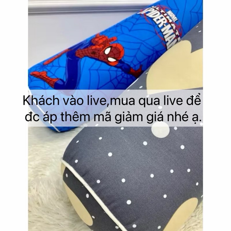 Gối Ôm Người lớn Vỏ Cotton 100%,Mềm Mát,Có Khoá Kéo Tiện Lợi,SUNDEVI BEDDING,Gối Ôm DÀI 100CM bo tròn 2 đầu