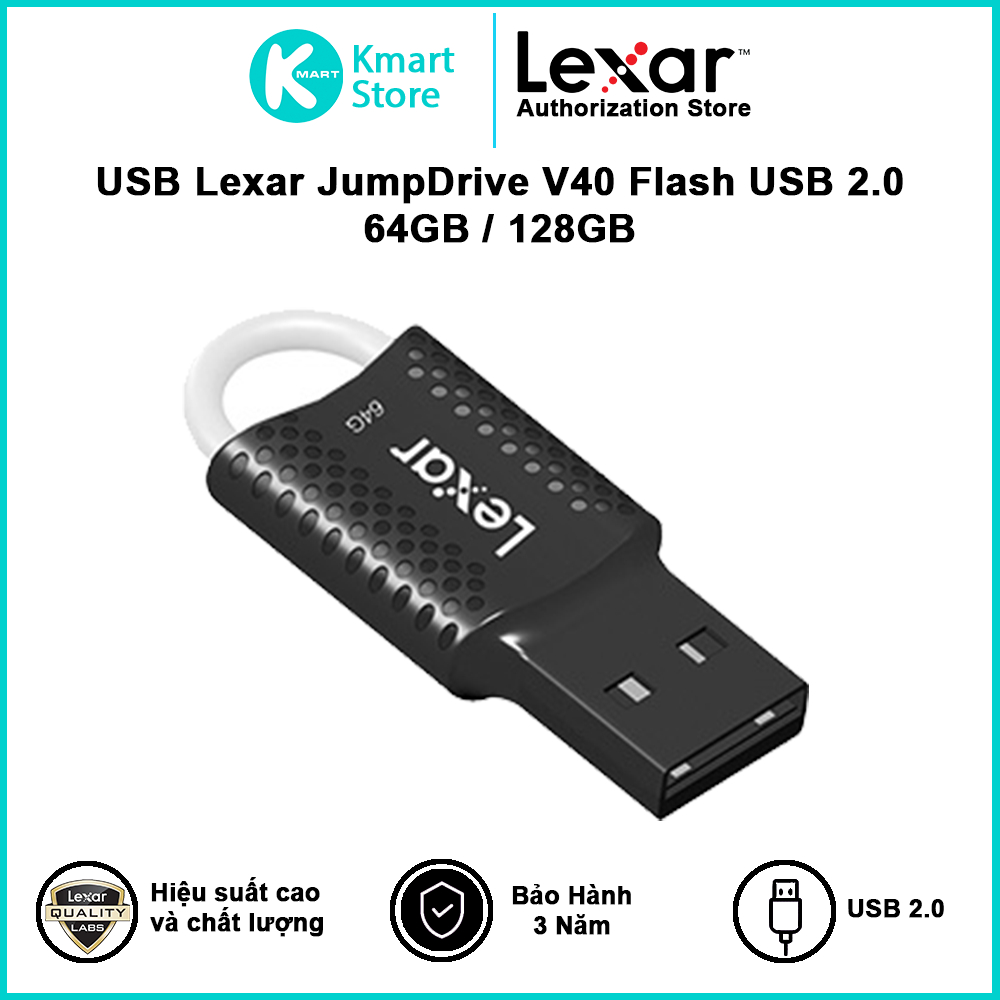 USB Lexar JumpDrive V40 Flash | USB 2.0 | 64GB / 128GB | Tương thích ...