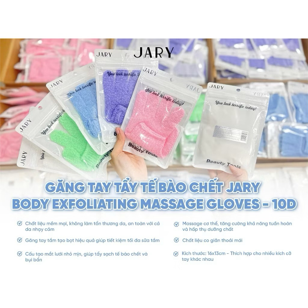 Găng Tay Tẩy Tế Bào Chết Jary Body Exfoliating Massage Gloves