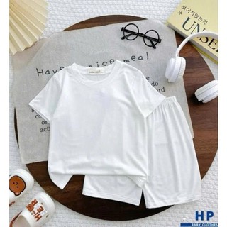 Bộ Quần Áo Thun Lạnh Ngắn Tay Trơn Basic Cho Bé Trai Gái , Chất Vải Thun Lạnh Siêu Mềm Mại