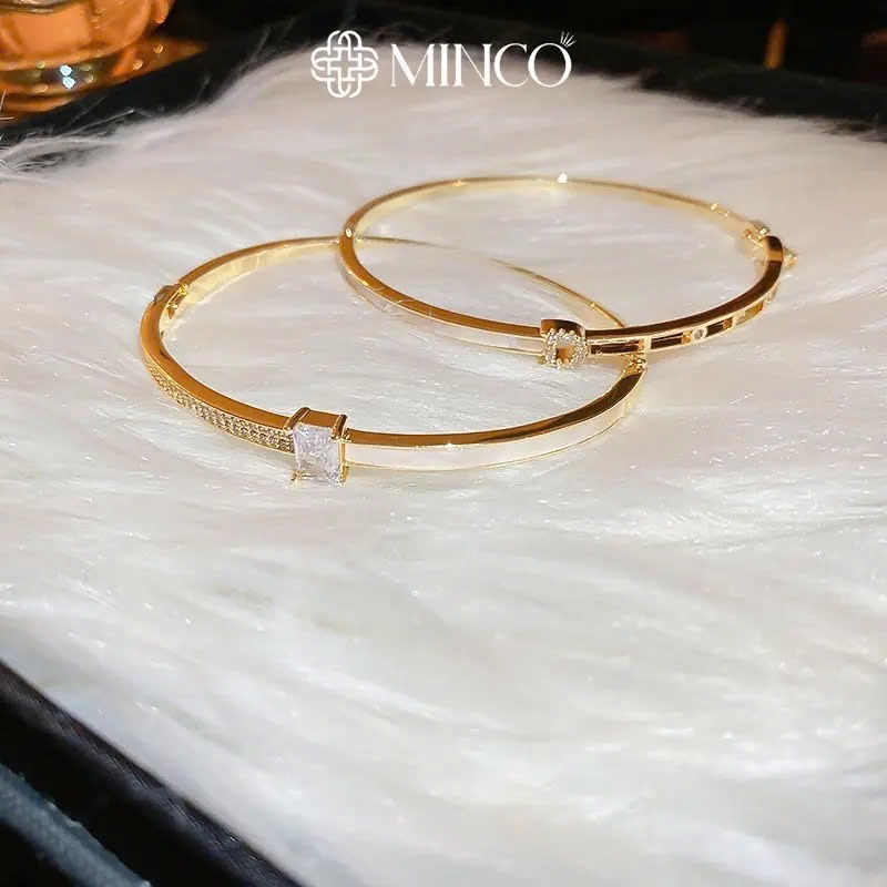 Lắc tay đính đá Zircon cao cấp Minco Accessories,vòng tay nữ sang chảnh phong cách Hàn Quốc