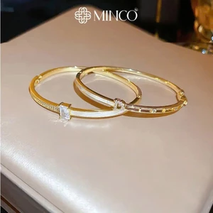 Lắc tay đính đá Zircon cao cấp Minco Accessories,vòng tay nữ sang chảnh phong cách Hàn Quốc