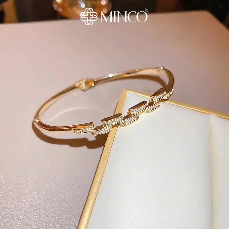 Lắc tay đính đá Zircon cao cấp Minco Accessories,vòng tay nữ sang chảnh phong cách Hàn Quốc