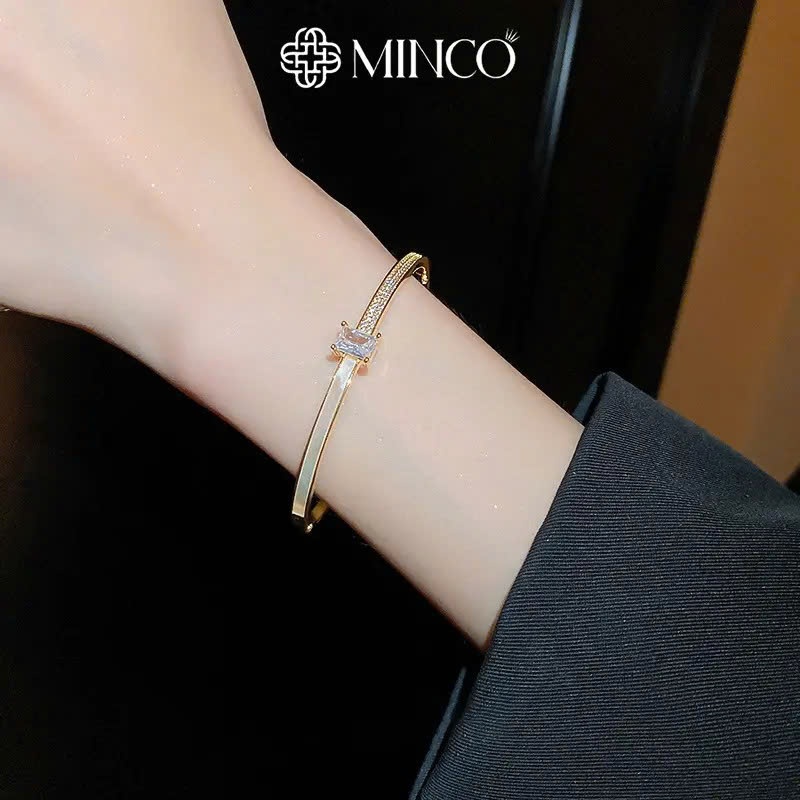 Lắc tay đính đá Zircon cao cấp Minco Accessories,vòng tay nữ sang chảnh phong cách Hàn Quốc