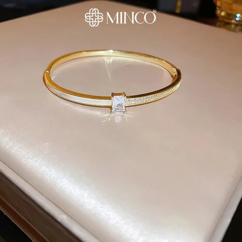 Lắc tay đính đá Zircon cao cấp Minco Accessories,vòng tay nữ sang chảnh phong cách Hàn Quốc