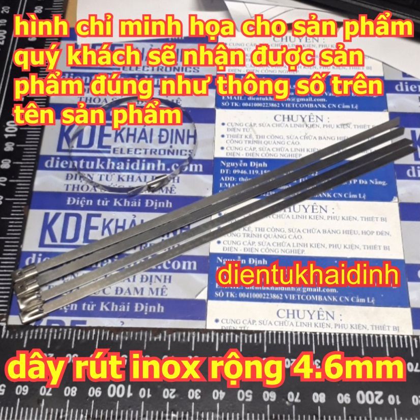 20 Dây rút inox 304 lạt không gỉ gắn camera ngoài trời chụi lực cỡ 4 ...