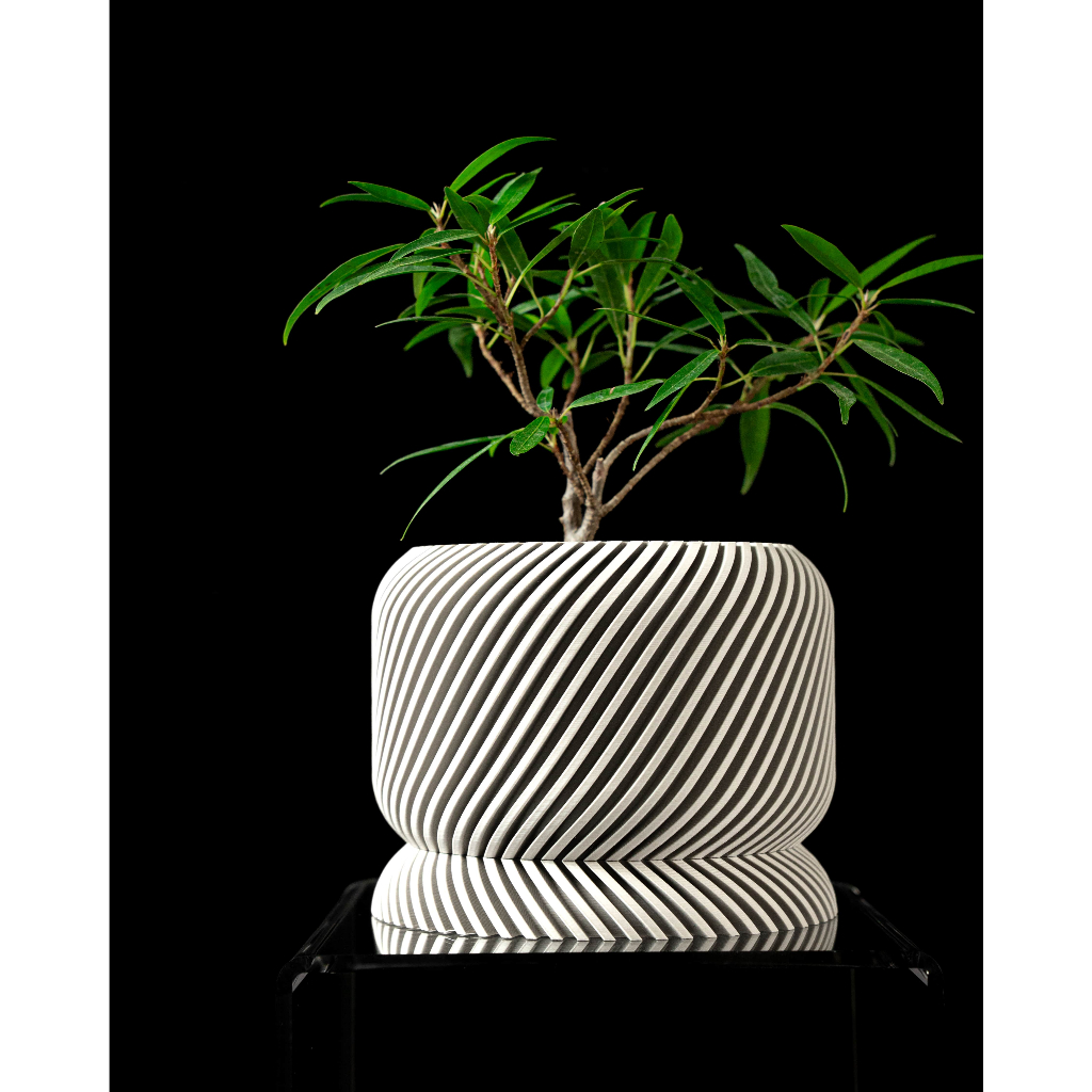 Chậu cây trang trí, tặng kèm nametag (quà tặng) - Mẫu Slant - ArtPrint3D