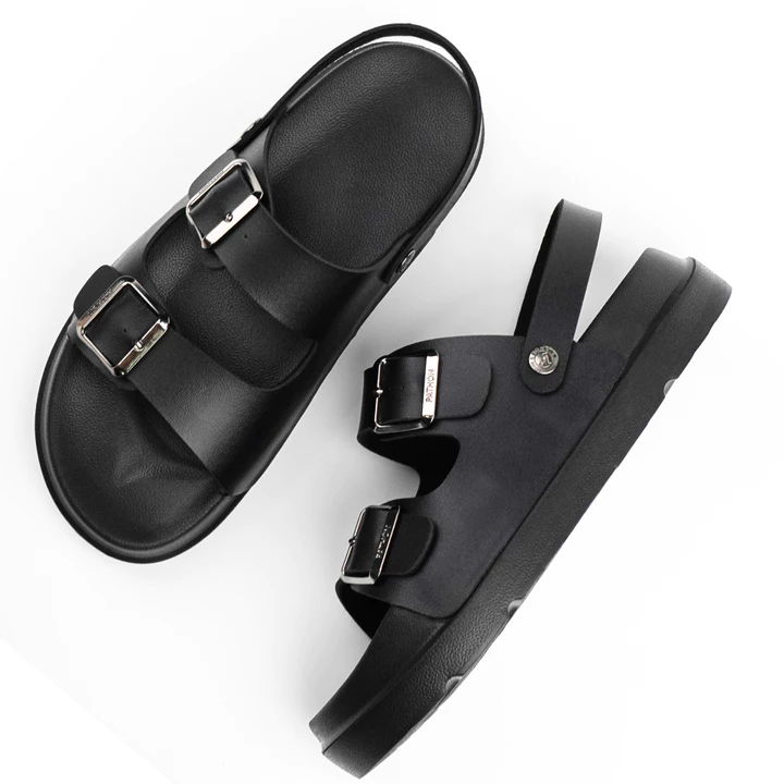 DA09 - Dép nam nữ quai ngang slipper Pathon quai da fiber và đế PU có quai hậu và không có quai hậu