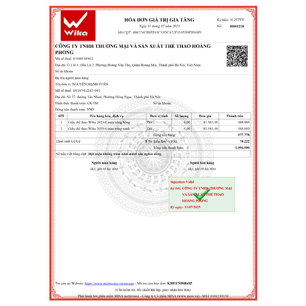 Giày Wika 3 sọc Toni 11Pro chính hãng khâu full đế hỗ trợ đổi size [ Tặng kèm tất dây phối màu băng keo]