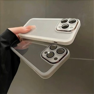 Ốp Điện Thoại Trong Suốt Sang Trọng Cho IPhone 12 13 14 15 16 17 Pro Max Plus Vỏ TPU Mềm Có Bảo Vệ Camera Vỏ Chống Sốc