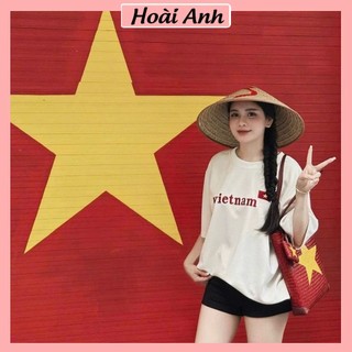 Áo Phông Nam Nữ Thêu Viet Nam Cờ Đỏ Sao Vàng Áo Thun Unisex Ngắn Tay Form Rộng Quốc Khánh 2/9