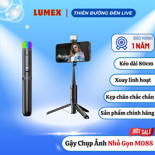 Gậy Tự Sướng Có Đèn Trợ Sáng M08S – Kèm Remote Bluetooth, Tripod Gọn Nhẹ Dễ Dàng Bỏ Túi Mang Đi Du Lịch Cực Tiện