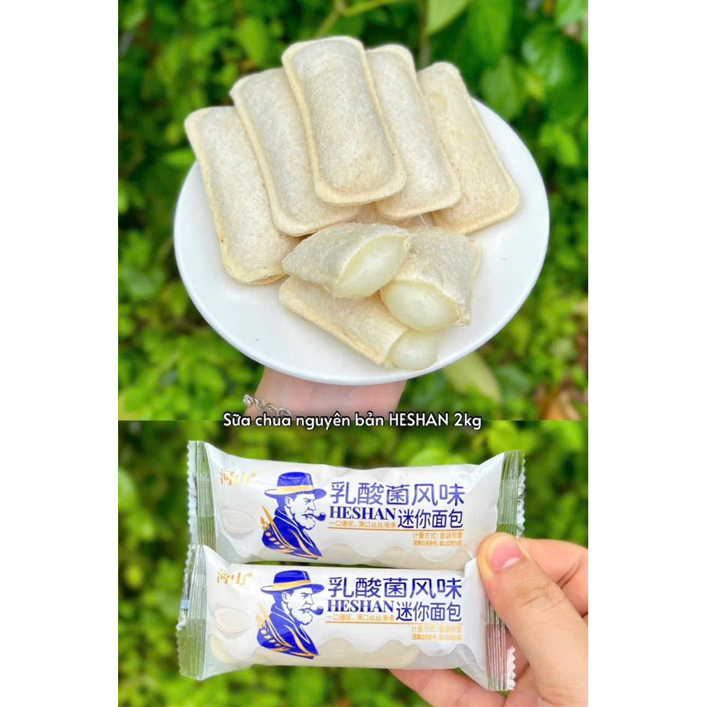 [Thùng 2 ký] bánh sữa chua Heshan mix vị khoai môn, truyền thống, phô mai, gạo tím khoảng 120 cái