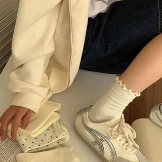 Combo 10 đôi tất màu trắng, hoạ tiết chấm bi tất cao cổ M003 🌸🌸🌸