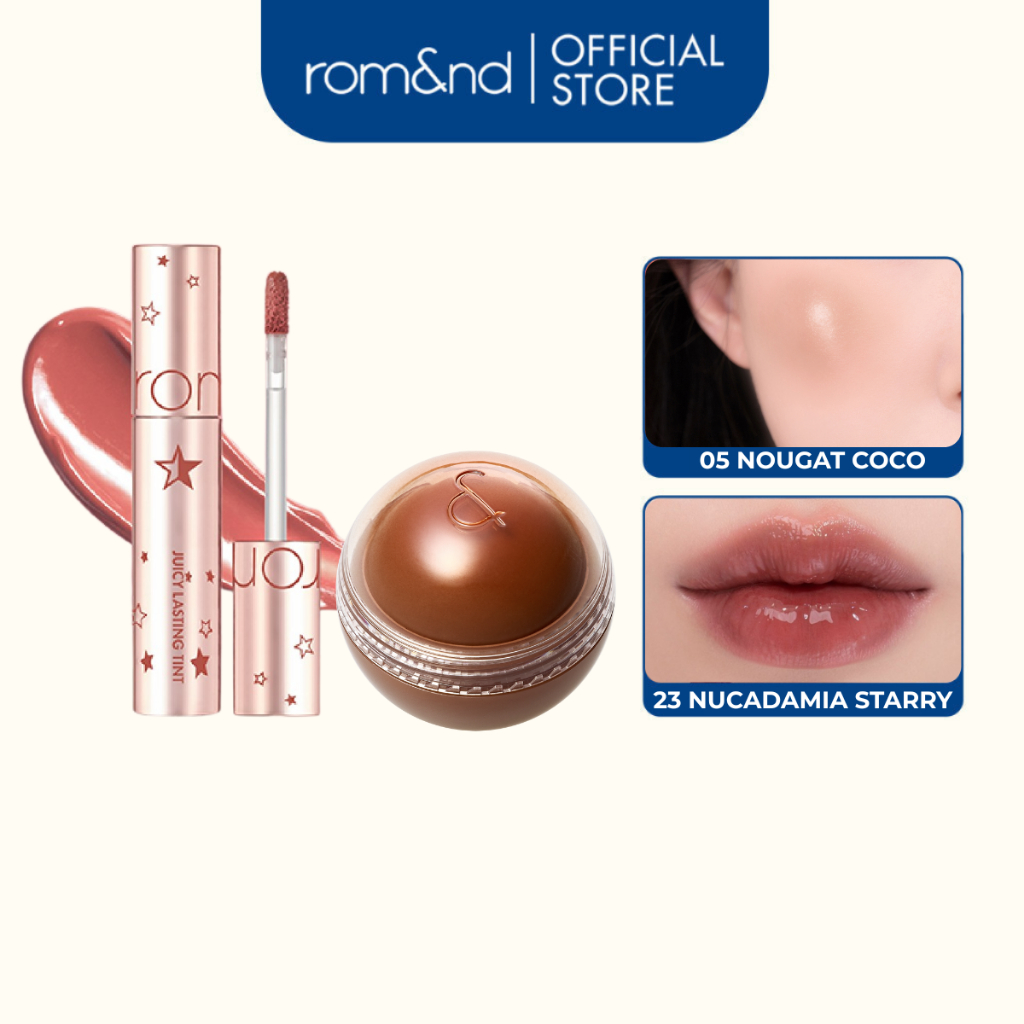 [Rom&nd] Combo Son Romand Juicy Lasting Tint Starry Edition #23 + Má hồng ngọt ngào Hàn Quốc JUICY ROLL CHEEK 8.4g