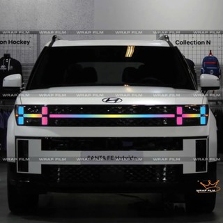 Decal dán đèn SantaFe 2024 – 2025 Chất liệu decal PVC cao cấp, chống nước, chống trầy xước nhẹ.
