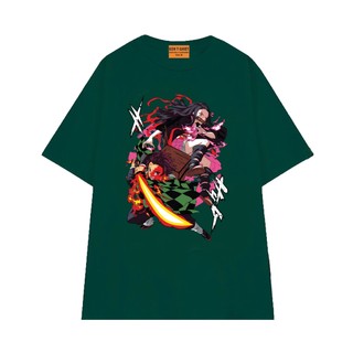 Áo Thun Anime Demon Slayer Tanjiro và Nezuko Cùng Chiến Đấu Vải Cotton 75 Mềm Mịn NGỐ TEE