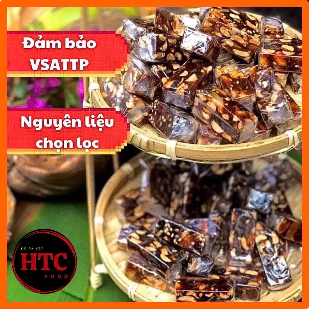 Kẹo chuối dẻo đậu phụng đặc biệt nhà làm ngọt vừa, đồ ăn vặt tuổi thơ ngon, 500g/1kg, HTC Food
