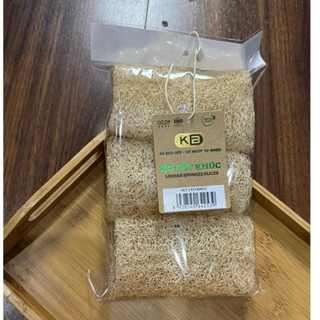 COMBO 3 MIẾNG XƠ MƯỚP CẮT KHÚC nguyên trái KB Ecolife làm miếng rửa bát hoặc bông tắm an toàn